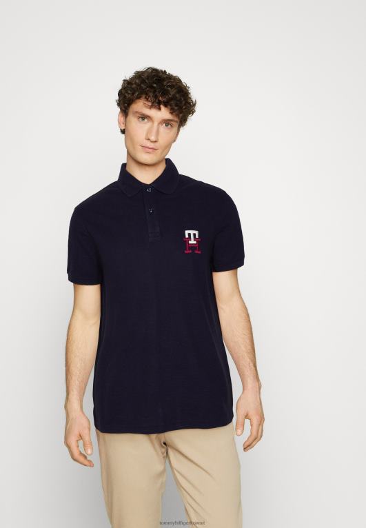 سماء الصحراء Tommy Hilfiger قميص بولو عادي مونوغرام 446445916