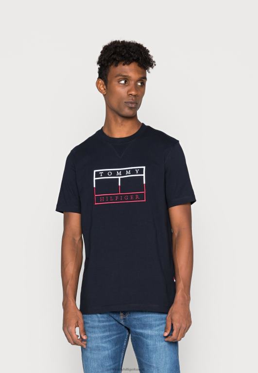 سماء الصحراء Tommy Hilfiger تي شيرت مطبوع عليه علم خطي 446445928