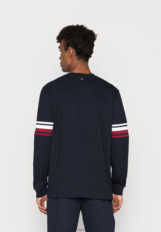 سماء الصحراء Tommy Hilfiger كم شريط تي شيرت كاجوال بأكمام طويلة 446445930