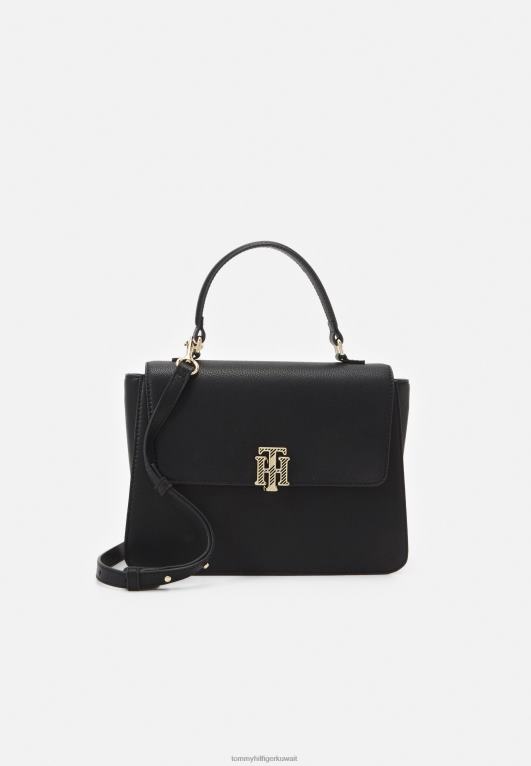 أسود Tommy Hilfiger حقيبة يد حقيبة الخطوط العريضة 446445934