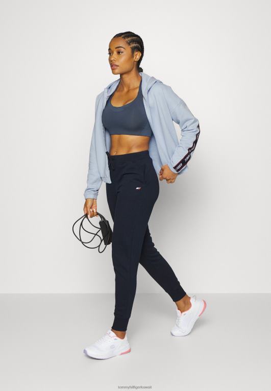 أزرق منسم Tommy Hilfiger سويت شيرت بشريط مريح بسحاب من خلال هوديي بسحاب 446446018