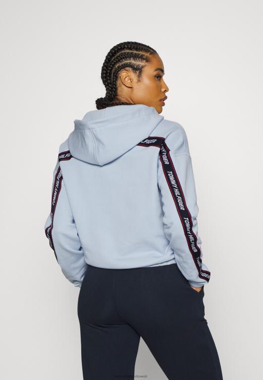 أزرق منسم Tommy Hilfiger سويت شيرت بشريط مريح بسحاب من خلال هوديي بسحاب 446446018