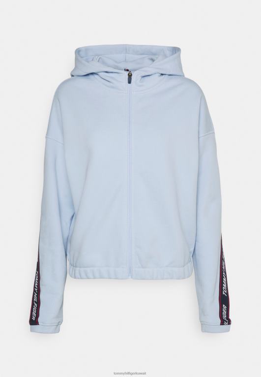 أزرق منسم Tommy Hilfiger سويت شيرت بشريط مريح بسحاب من خلال هوديي بسحاب 446446018