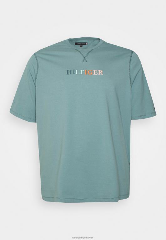 الأزرق النبيل Tommy Hilfiger تي شيرت بطبعة غرز متباينة 446446040
