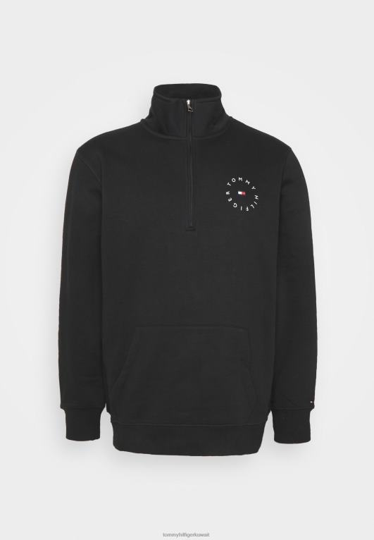 أسود Tommy Hilfiger سويت شيرت برقبة وهمية ورسومات دائرية 446446059