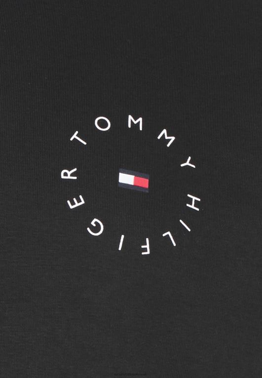 أسود Tommy Hilfiger سويت شيرت برقبة وهمية ورسومات دائرية 446446059