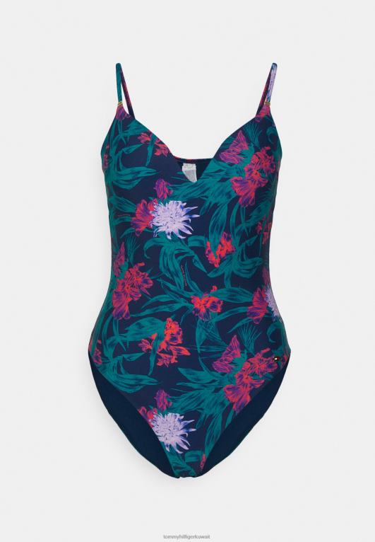 أزرق Tommy Hilfiger كوب مصبوب لملابس السباحة قطعة واحدة 446446097