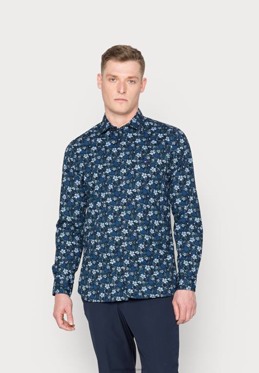 الأزرق الداكن Tommy Hilfiger قميص قميص مرن بطبعة زهور 446446101