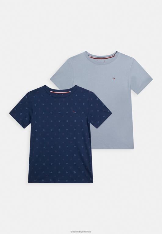 نجمة مزدوجة بنزين / أزرق نهاري Tommy Hilfiger تي شيرت مطبوع عليه قطعتين 446446105