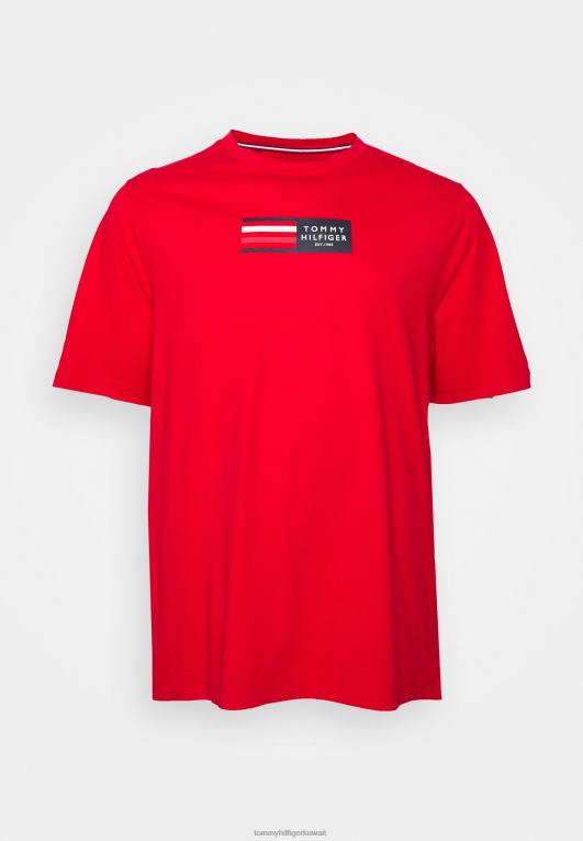 الأحمر الأساسي Tommy Hilfiger تي شيرت بطبعة جرافيك 446446126