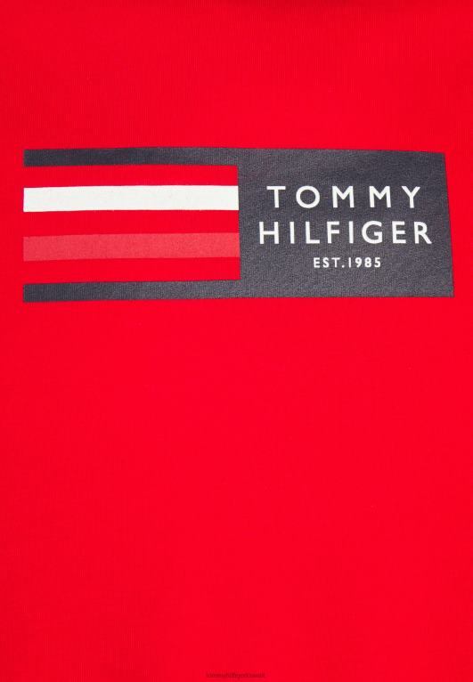الأحمر الأساسي Tommy Hilfiger تي شيرت بطبعة جرافيك 446446126