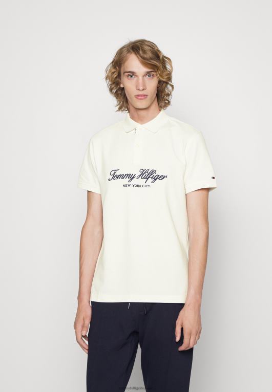 عاج Tommy Hilfiger قميص بولو ذو علامة تجارية لوكس 446446169