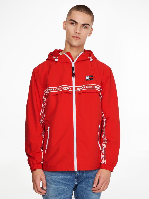 قرمزي عميق Tommy Hilfiger سترة واقية بشريط شعار شيكاغو 44644626