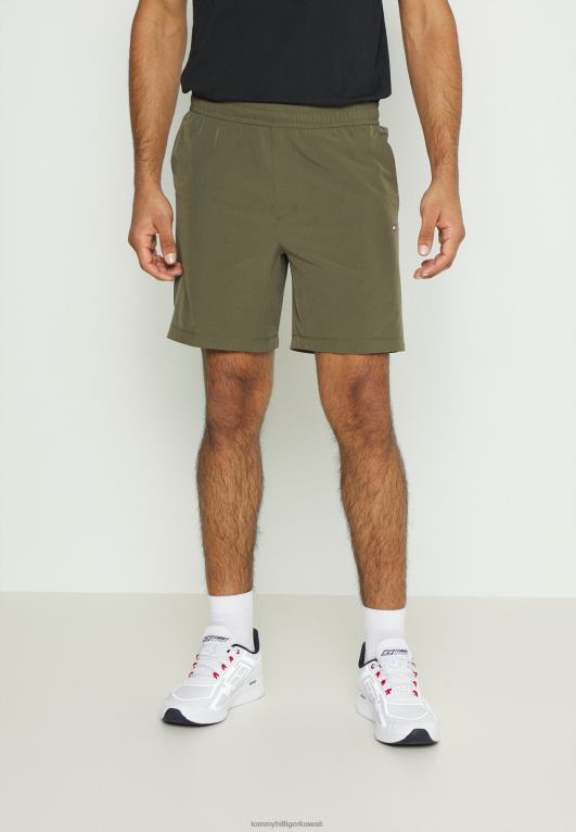 الجيش الأخضر Tommy Hilfiger شريط تدريب السراويل الرياضية القصيرة 446446281