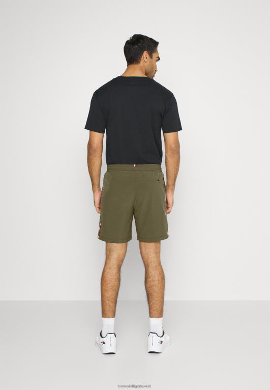 الجيش الأخضر Tommy Hilfiger شريط تدريب السراويل الرياضية القصيرة 446446281