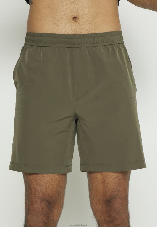 الجيش الأخضر Tommy Hilfiger شريط تدريب السراويل الرياضية القصيرة 446446281