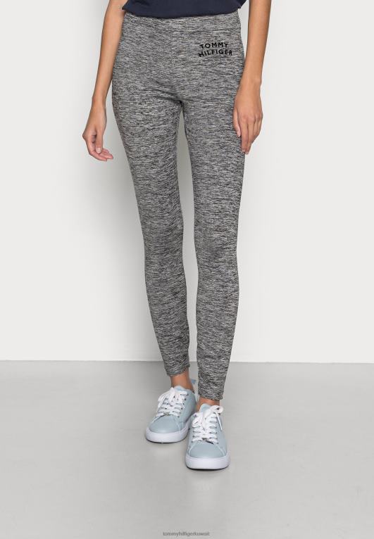 هيذر رمادي فاتح Tommy Hilfiger بنطال ضيق بطبعة قطيع من النص 446446346