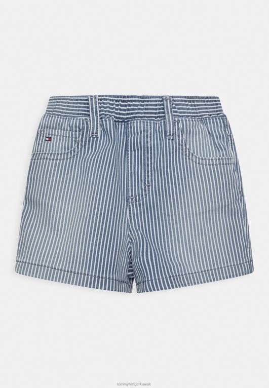 شريط الشفق الأبيض البحرية Tommy Hilfiger طفل الدنيم شورت الدنيم للجنسين 446446372
