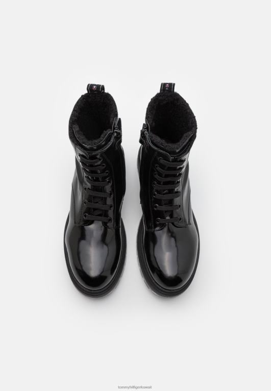 أسود Tommy Hilfiger حذاء قتالي للجنسين برباط للكاحل 446446389