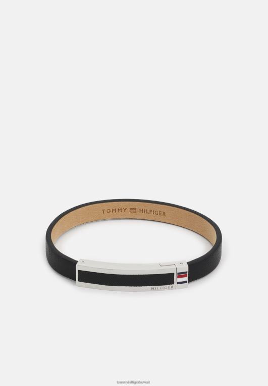 أسود/فضي اللون Tommy Hilfiger سوار عائلة الملمس 446446397