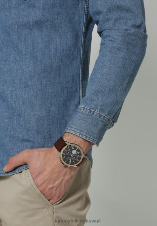 سيلبرفاربن/براون Tommy Hilfiger ساعة ترينت 446446402