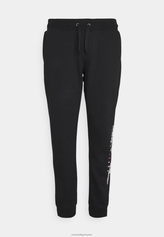 أسود Tommy Hilfiger قيعان بدلة رياضية للجنسين بتطريز نصي 446446457