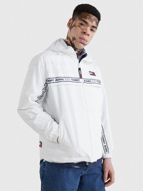 أبيض Tommy Hilfiger سترة واقية بشريط شعار شيكاغو 44644649