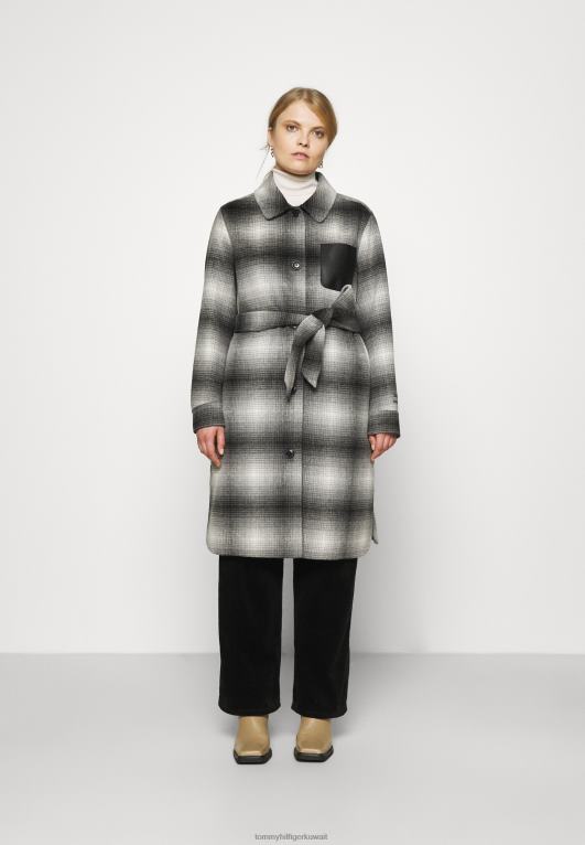أيقونة الظل الأسود Tommy Hilfiger مزيج أيقونة معطف مربعات معطف كلاسيكي 446446520