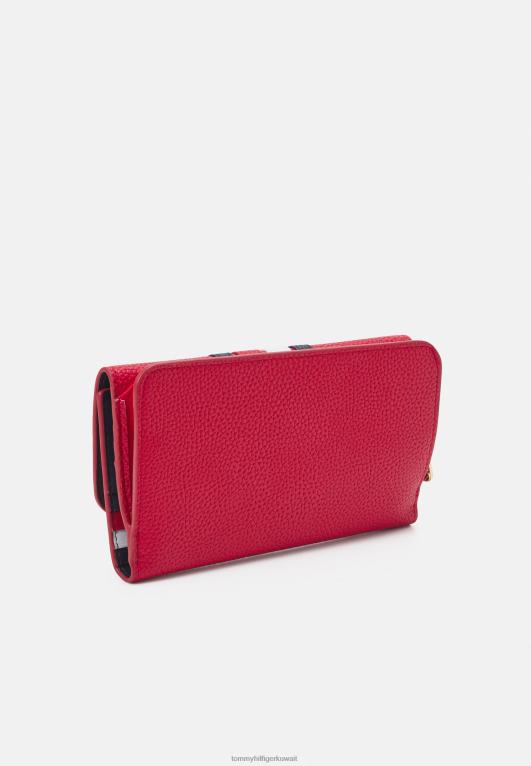 الأحمر الأساسي Tommy Hilfiger عنصر محفظة رفرف كبيرة 446446536