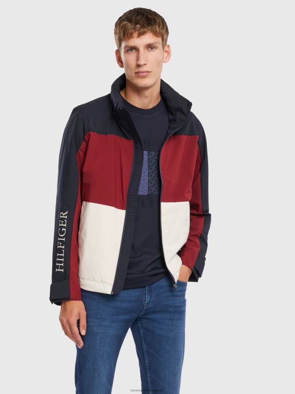 كتلة ألوان سماء الصحراء Tommy Hilfiger سترة واقية خفيفة الوزن بألوان الشراع 44644658