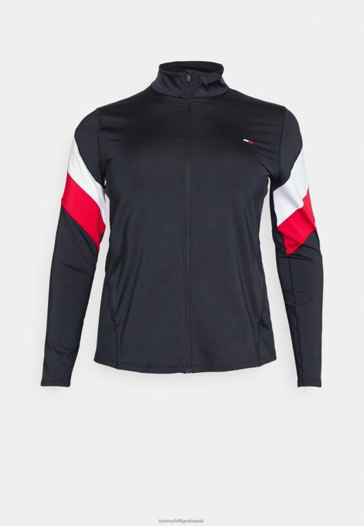 سماء الصحراء/الأحمر الأساسي Tommy Hilfiger سترة تدريب رفيعة بسحاب كامل 446446583