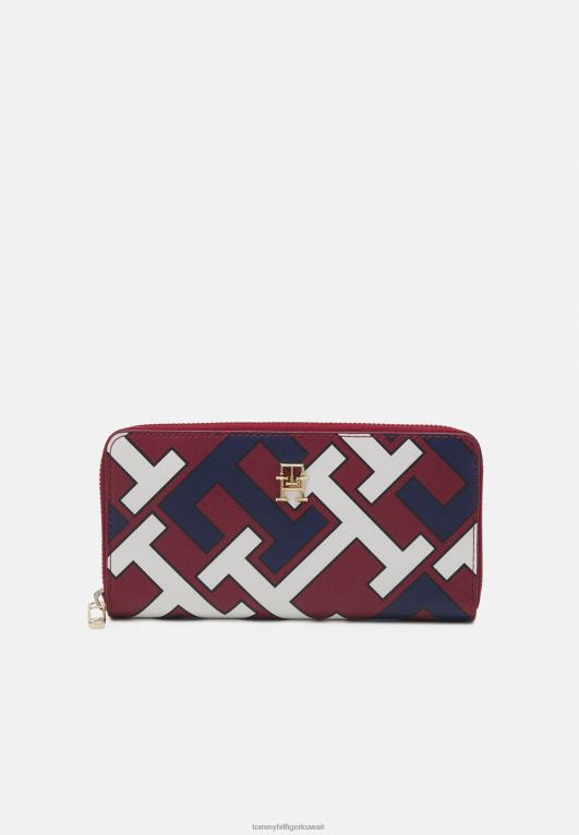 أحمر Tommy Hilfiger محفظة مونوغرام مميزة 446446630