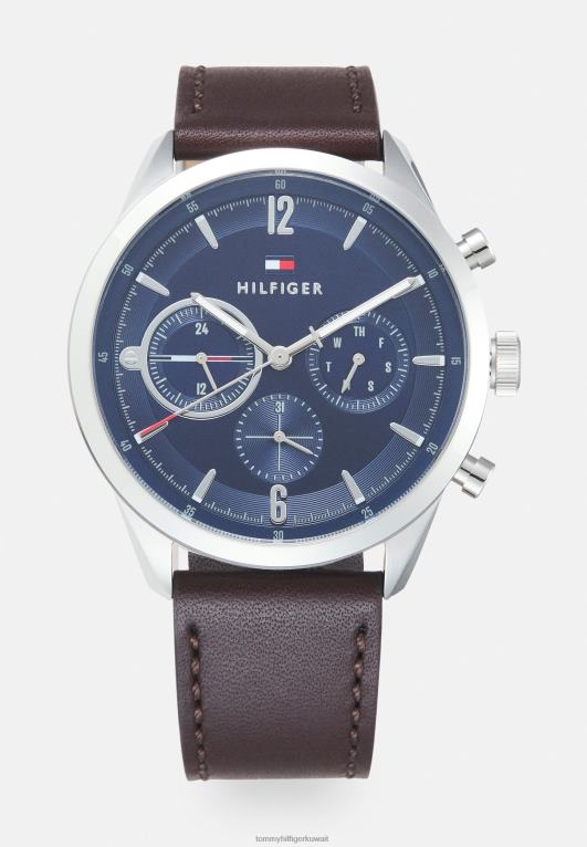 بني/فضي/أزرق Tommy Hilfiger ساعة ماثيو كرونوغراف 446446657