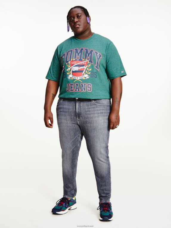 الدنيم الأسود Tommy Hilfiger جينز سكانتون الكبير والطويل النحيف الباهت 44644674