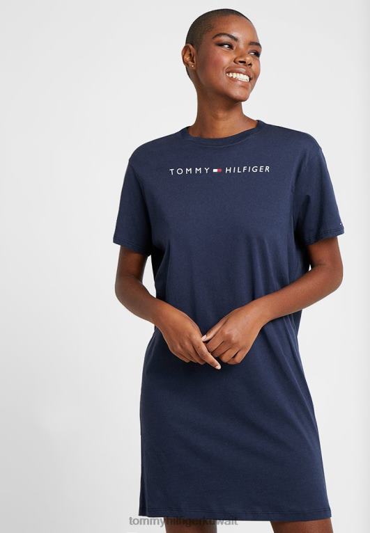 السترة البحرية Tommy Hilfiger فستان نصف كم ثوب النوم 446446765