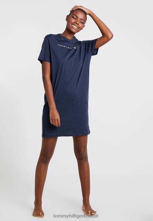 السترة البحرية Tommy Hilfiger فستان نصف كم ثوب النوم 446446765