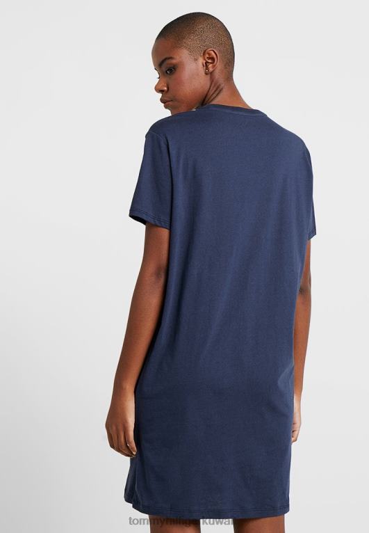 السترة البحرية Tommy Hilfiger فستان نصف كم ثوب النوم 446446765