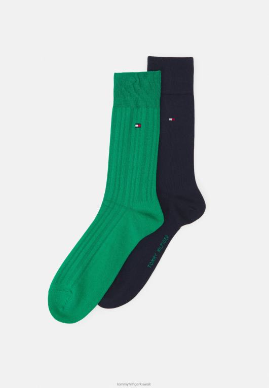 أخضر Tommy Hilfiger جوارب رجالية فاخرة مكونة من قطعتين 446446777