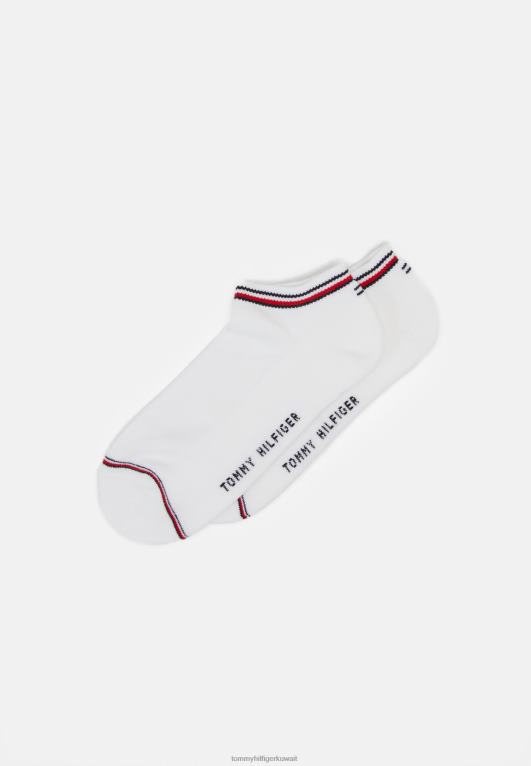 أبيض Tommy Hilfiger حذاء رياضي رجالي مميز مكون من قطعتين من الجوارب 446446807