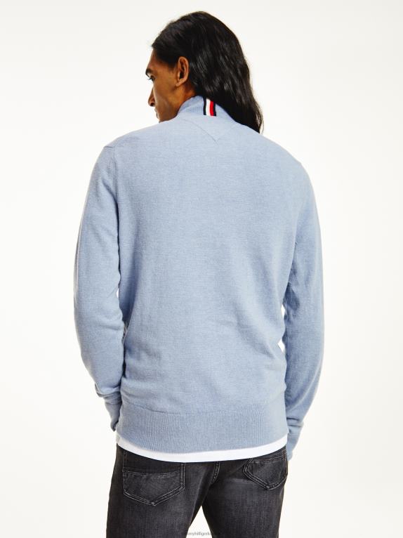 هيذر حجر القمر Tommy Hilfiger سترة من صوف ميرينو الناعم بنصف سحاب 44644688