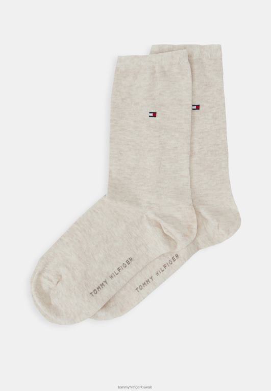 مزيج البيج الفاتح Tommy Hilfiger جوارب نسائية كاجوال مكونة من قطعتين 446446945