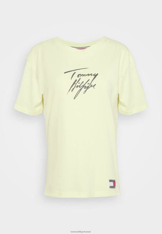الأصفر الصوفي Tommy Hilfiger تي شيرت بيجامة بشعار الماركة 446446968