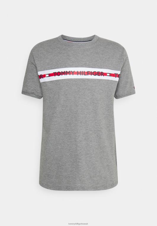 هيذر رمادي متوسط Tommy Hilfiger تيشيرت بيجامة بشعار الطبيعة بتقنية الطبيعة 446447042