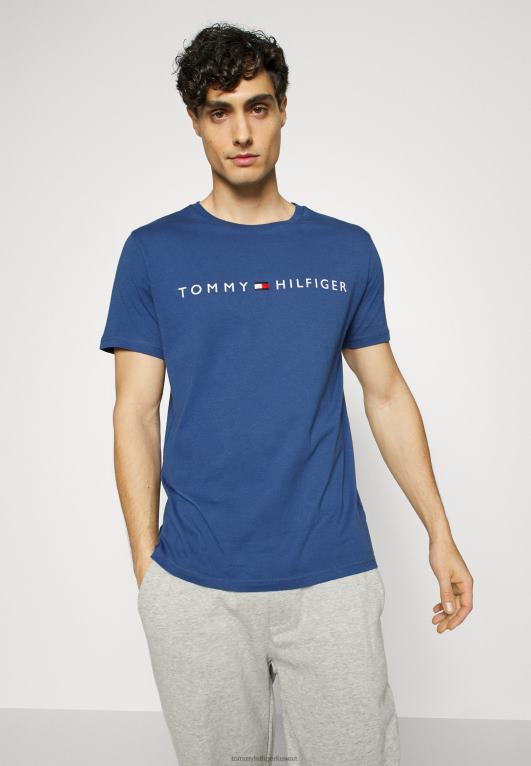 الأزرق البنزين Tommy Hilfiger تي شيرت بيجامة بشعار الماركة 446447055