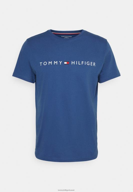 الأزرق البنزين Tommy Hilfiger تي شيرت بيجامة بشعار الماركة 446447055