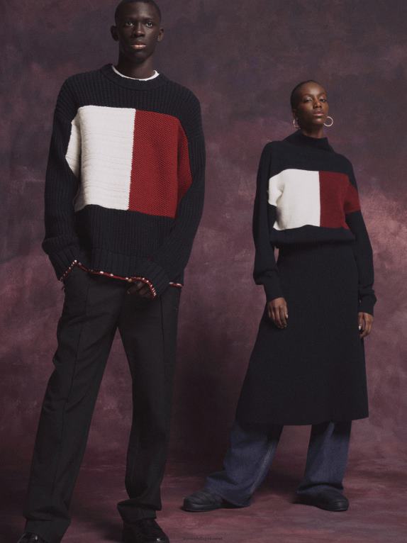 سماء الصحراء Tommy Hilfiger جمع رمز العلم البلوز مختلط متماسكة 44644709