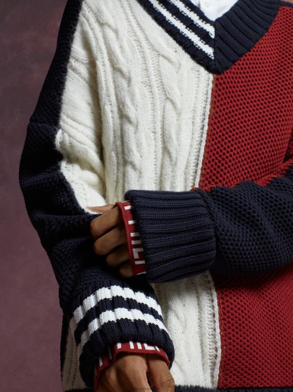 سماء الصحراء Tommy Hilfiger جمع أيقونة العلم محبوك لعبة الكريكيت البلوز 44644710