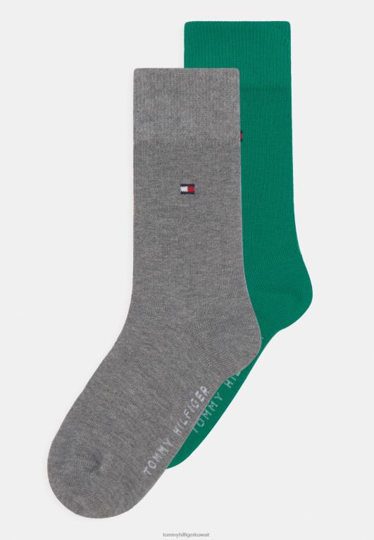 أخضر Tommy Hilfiger عبوة من قطعتين من الجوارب الأساسية للأطفال باللون الأخضر 446447114