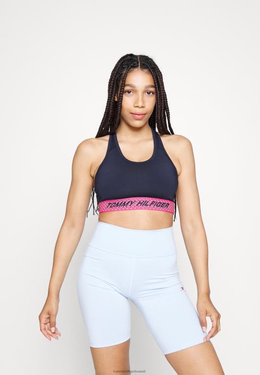 الشريط الجغرافي لجزيرة صحراء السماء Tommy Hilfiger حمالة صدر رياضية ذات شريط متوسط ​​الكثافة ودعم متوسط 446447142