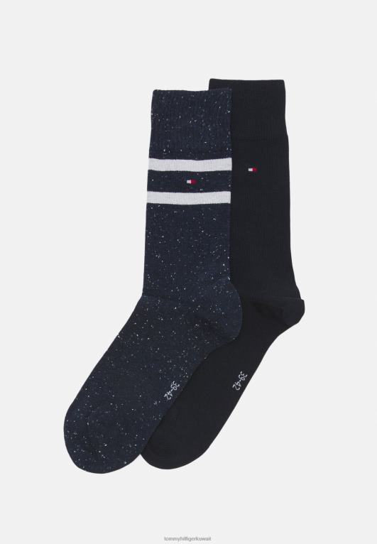 القوات البحرية Tommy Hilfiger جوارب موسمية للرجال مكونة من قطعتين من شريط نيبي 446447154